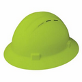 Americana Vent Full Brim Hard Hat w/ Mega Ratchet Suspensions - Hi Viz Lime